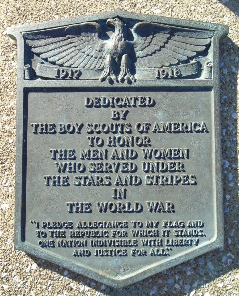 BOY SCOUTS OF AMERICA WORLD WAR MEMORIAL PLAQUE
