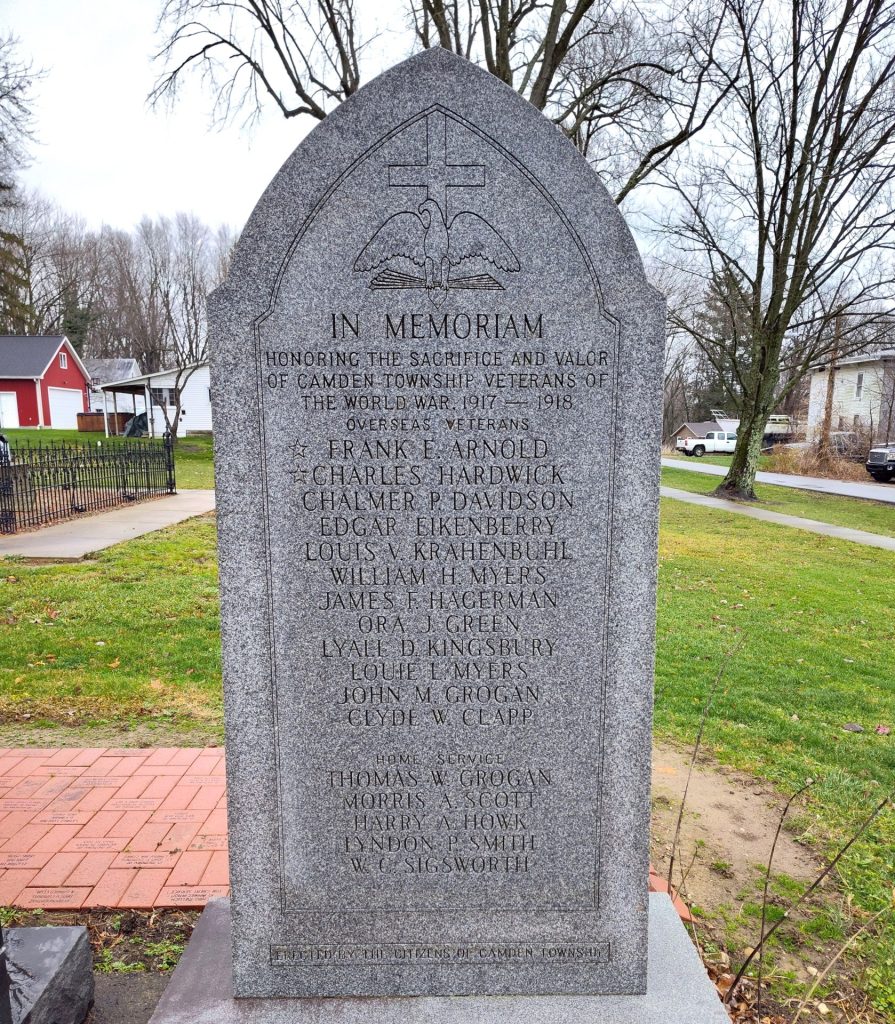 CAMDEN TOWNSHIP WORLD WAR VETERANS MEMORIAL