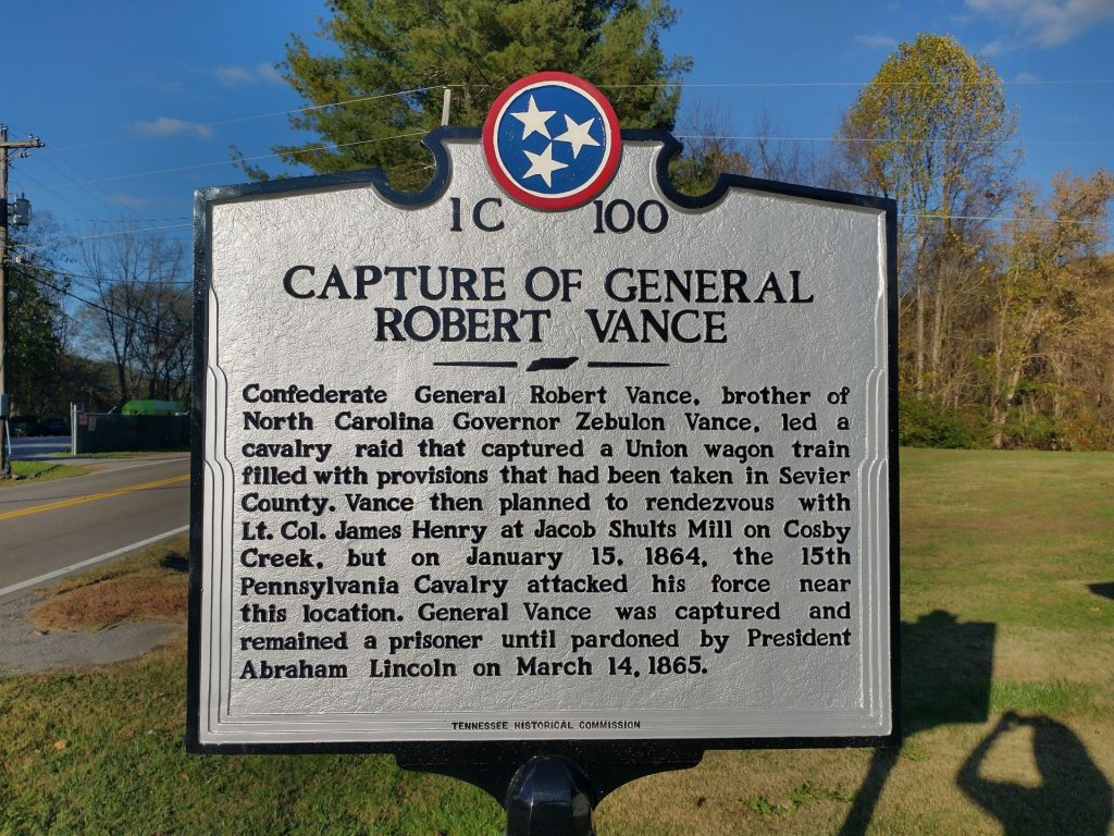 CAPTURE OF GENERAL ROBERT VANCE WAR MEMORIAL MARKER