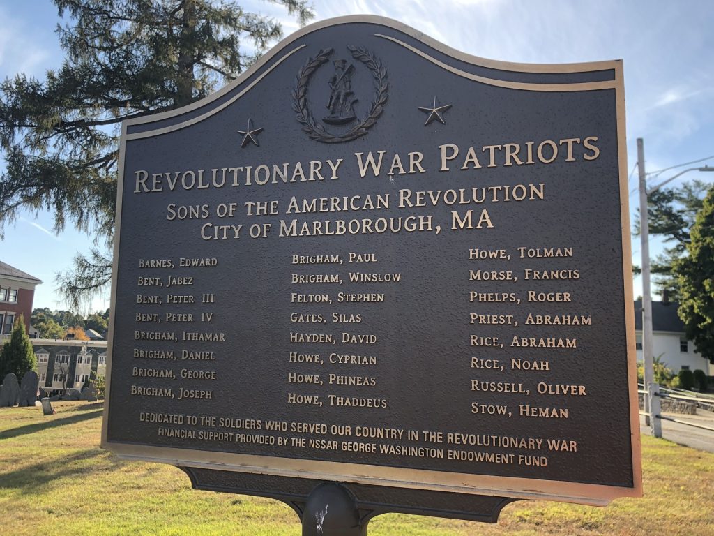 CITY OF MARLBOROUGH REVOLUTIONARY WAR PATRIOTS MEMORIAL MARKER