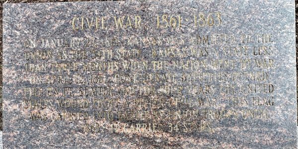 CIVIL WAR, 1861-1863 MEMORIAL FLAGPOLE STONE