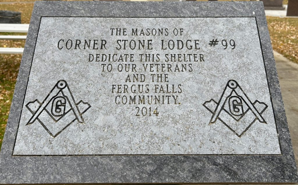 CORNER STONE LODGE #99 VETERANS MEMORIAL TABLET