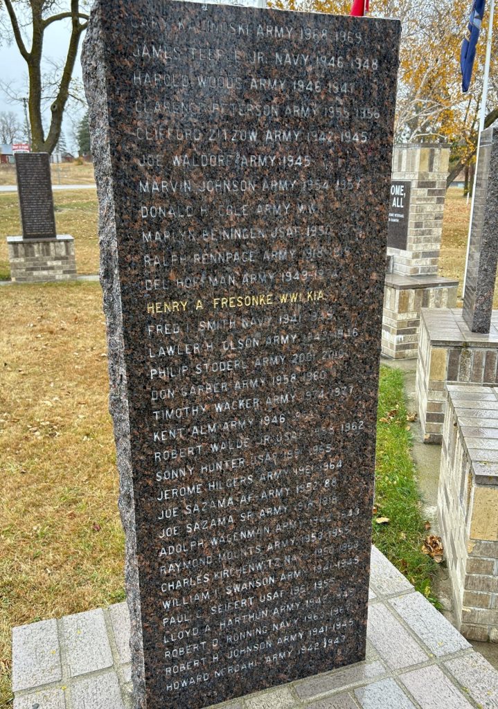 DENT ALL VETERANS MEMORIAL STONE M