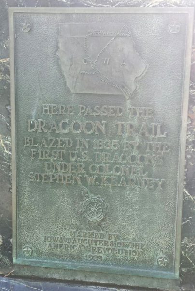 DRAGOON TRAIL MEMORIAL PLAQUE WEBSTER CITY