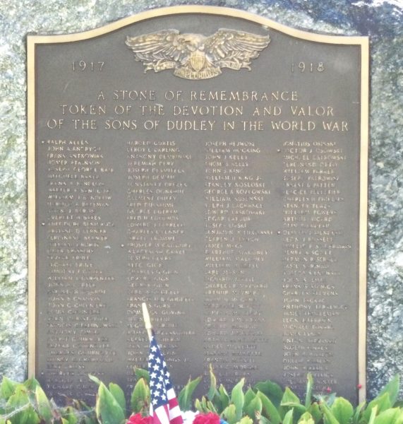 DUDLEY WORLD WAR MEMORIAL PLAQUE