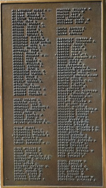 EDGEWOOD ROLL OF HONOR WORLD WAR II MEMORIAL PLAQUE D