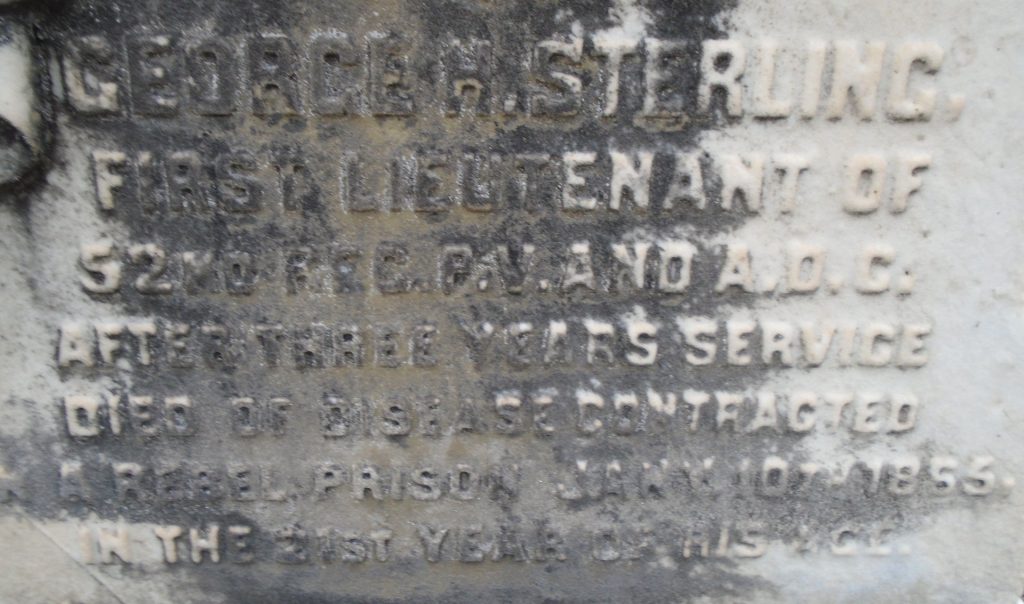 GEORGE H. STERLING FIRST LIEUTENANT WAR MEMORIAL STONE