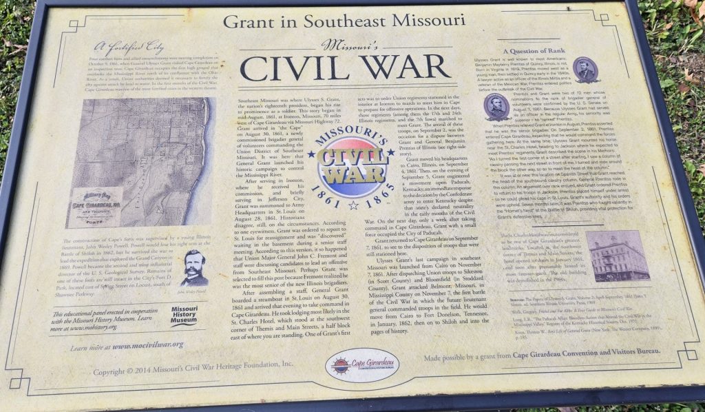 GRANT IN SOUTHEAST MISSOURI WAR MEMORIAL PANEL