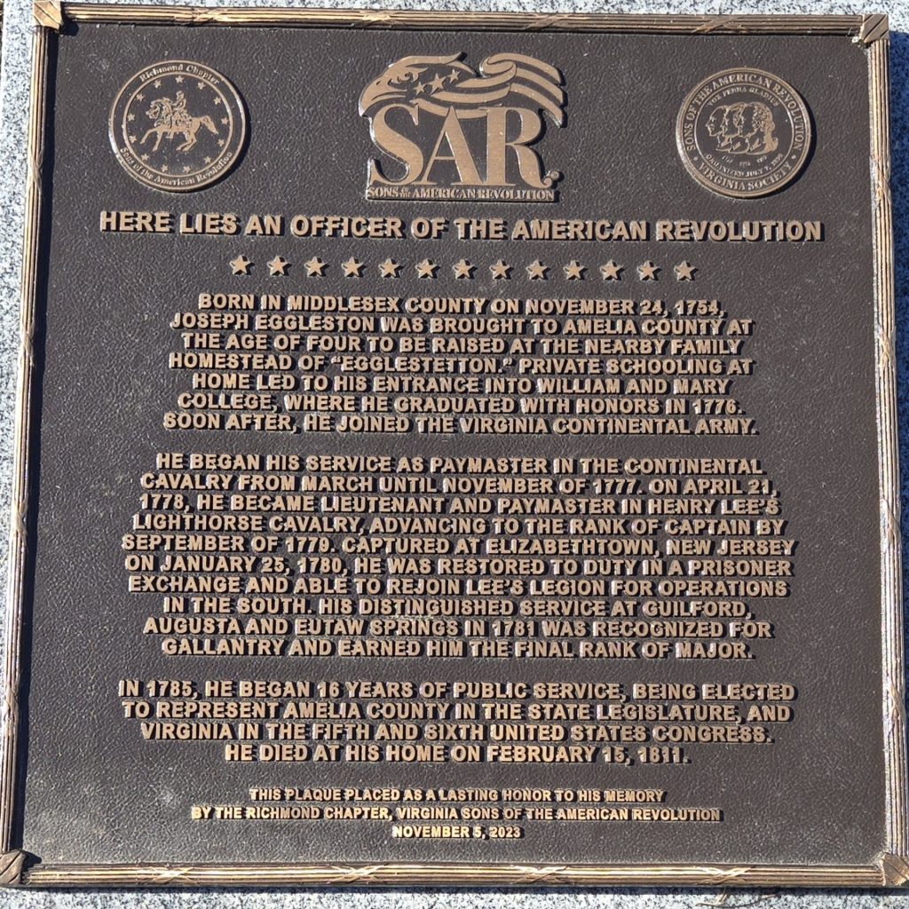 HERE LIES AN OFFICER OF THE AMERICAN REVOLUTION MEMORIAL PLAQUE