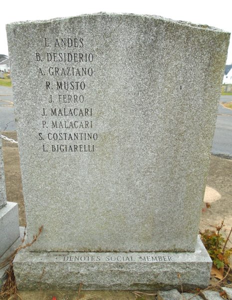 ITALIAN AMERICAN VETERANS OF LUZERNE COUNTY POST NO 1 MEMORIAL SIDE D