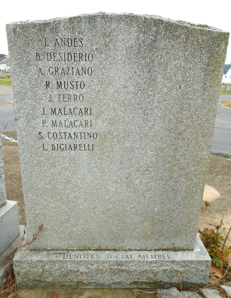 ITALIAN AMERICAN VETERANS OF LUZERNE COUNTY POST NO 1 MEMORIAL SIDE D