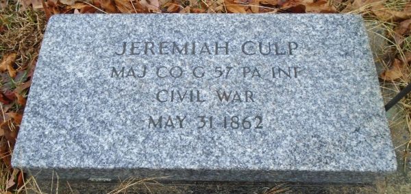 JEREMIAH CULP MAJ WAR MEMORIAL TABLET