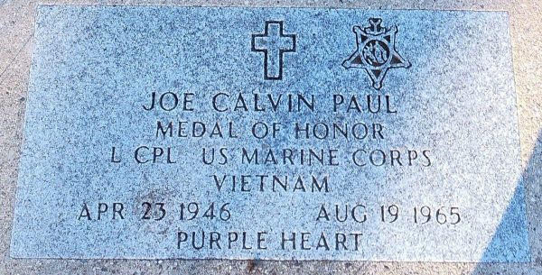 JOE CALVIN PAUL MEDAL OF HONOR MEMORIAL GRAVE STONE