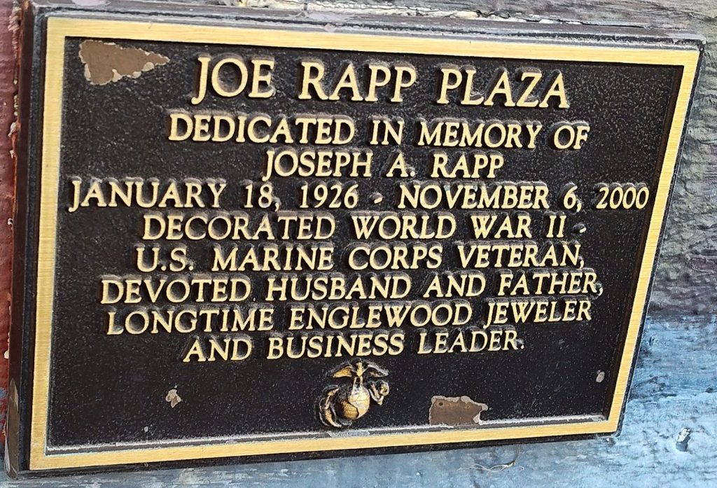 JOE RAPP PLAZA WAR MEMORIAL PLAQUE