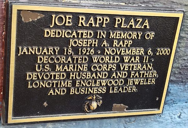 JOE RAPP PLAZA WAR MEMORIAL PLAQUE