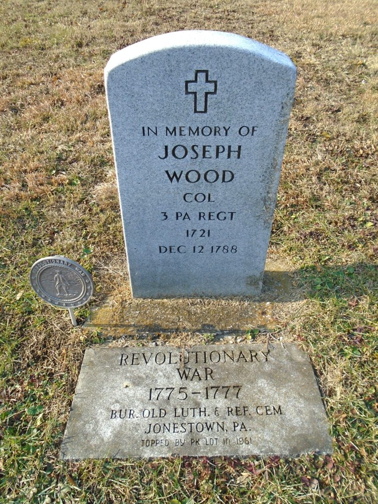 JOSEPH WOOD REVOLUTIONARY WAR COLONEL MEMORIAL CEMETERY STONE