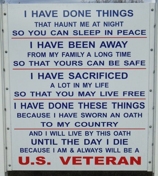 KLINE TOWNSHIP COMMUNITY VETERANS MEMORIAL SIGN B