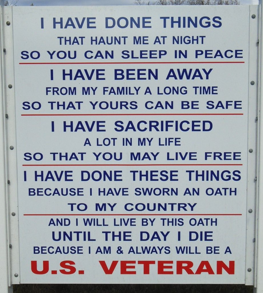 KLINE TOWNSHIP COMMUNITY VETERANS MEMORIAL SIGN B