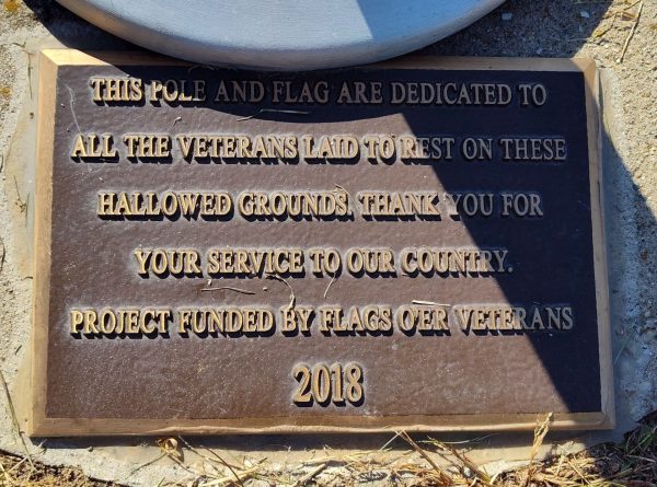 LOGAN CEMETERY VETERANS MEMORIAL FLAGPOLE PLAQUE
