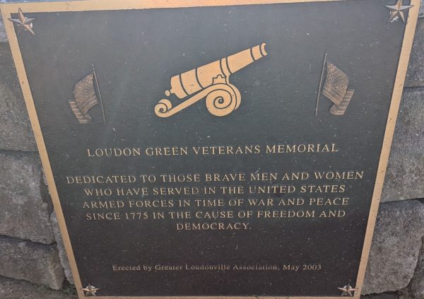 LOUDON GREEN VETERANS MEMORIAL CANNON PLAQUE