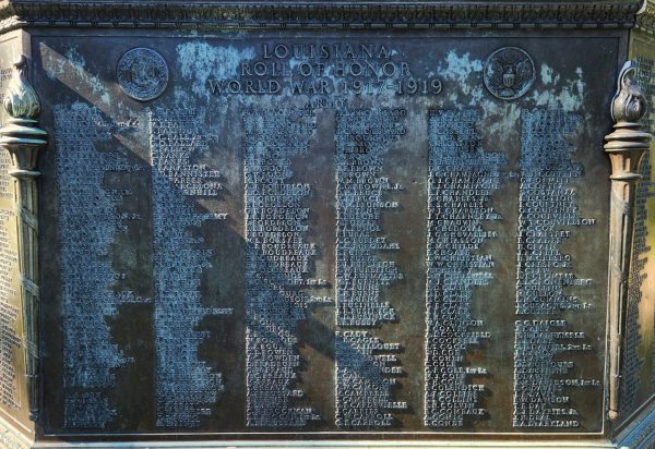 LOUISIANA ROLL OF HONOR WORLD WAR MEMORIAL FLAGPOLE PLAQUE A