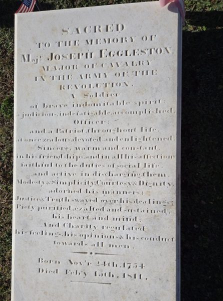 MAJ. JOSEPH EGGLESTON REVOLUTIONARY WAR MEMORIAL