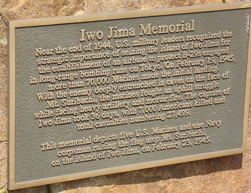 MARCELLUS IWO JIMA MEMORIAL PLAQUE