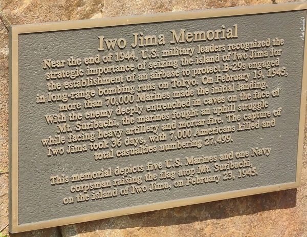 MARCELLUS IWO JIMA MEMORIAL PLAQUE