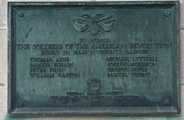 MARION COUNTY REVOLUTIONARY WAR SOLDIERS MEMORIAL PLAQUE