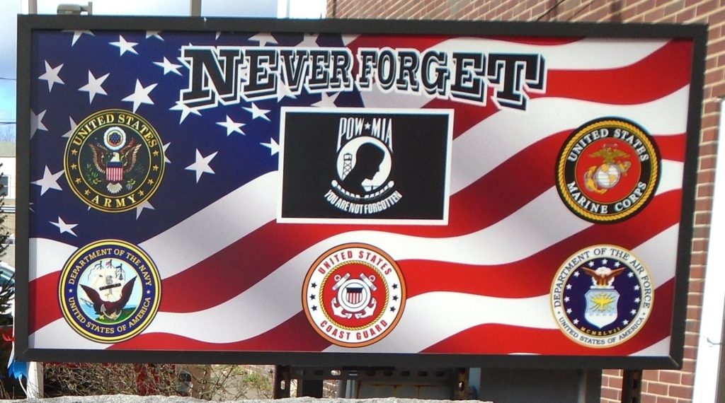 MCADOO NEVER FORGET POW MIA MEMORIAL SIGN