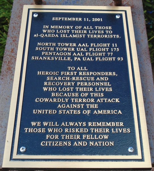 MCADOON SEPTEMBER 11, 2001 MEMORIAL PLAQUE