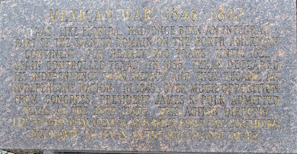 MEXICAN WAR 1846-1847 MEMORIAL FLAGPOLE STONE