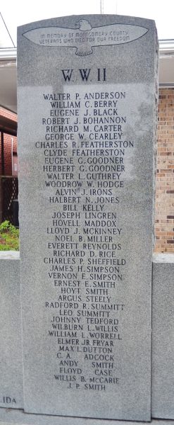 MONTGOMERY COUNTY VETERANS WHO DIED FOR OUR FREEDOM MEMORIAL STONE B