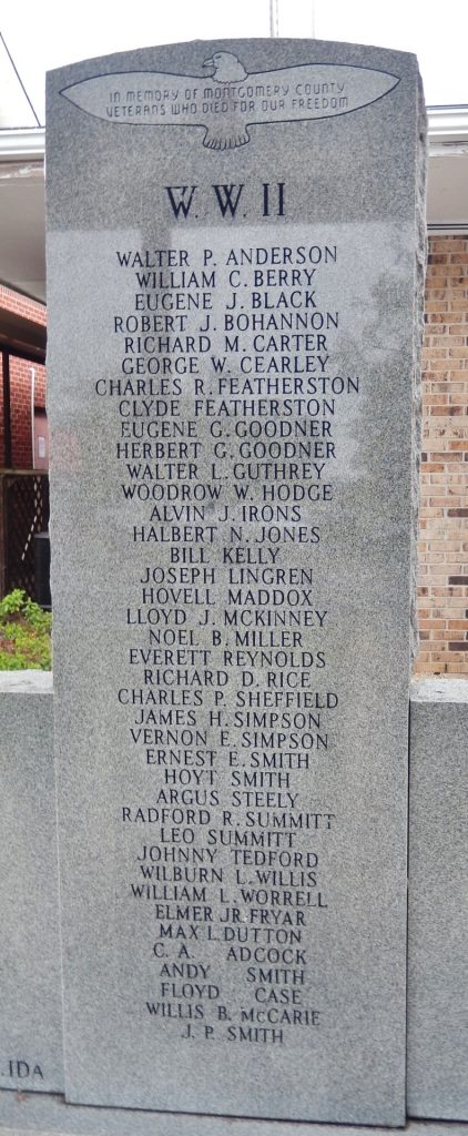 MONTGOMERY COUNTY VETERANS WHO DIED FOR OUR FREEDOM MEMORIAL STONE B