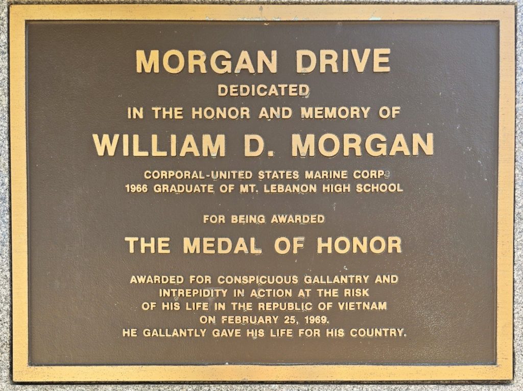 MORGAN DRIVE MEDAL OF HONOR WAR MEMORIAL PLAQUE
