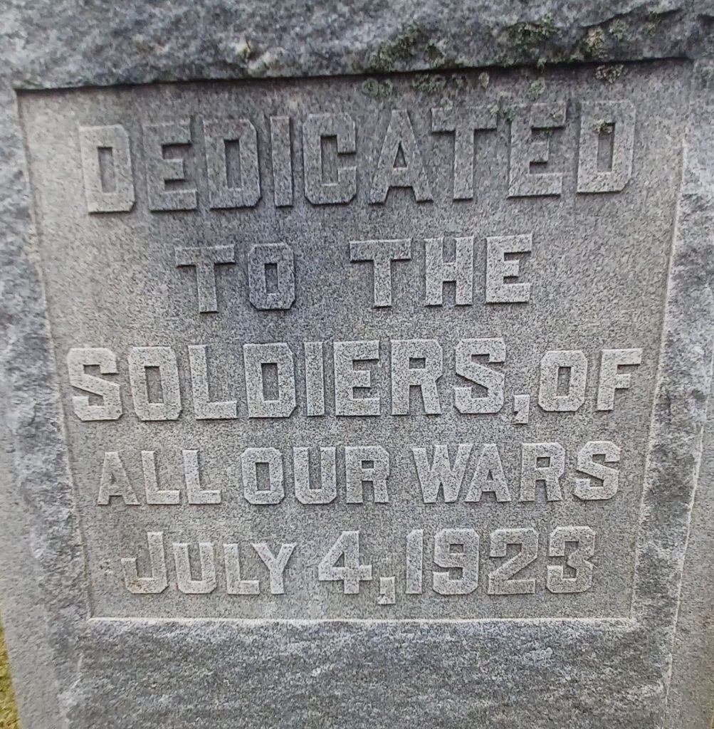 NASHVILLE UNITED METHODIST CHURCH CEMETERY WAR MEMORIAL STONE