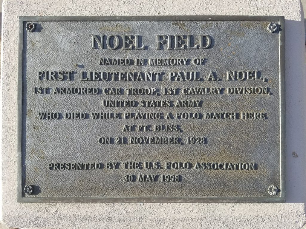 NOEL FIELD MEMORIAL PLAQUE