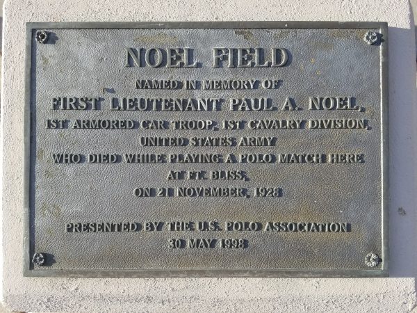 NOEL FIELD MEMORIAL PLAQUE