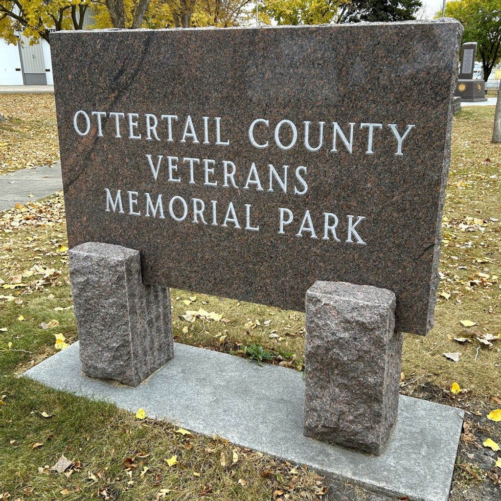 OTTERTAIL COUNTY VETERANS MEMORIAL PARK ENTRANCE STONE