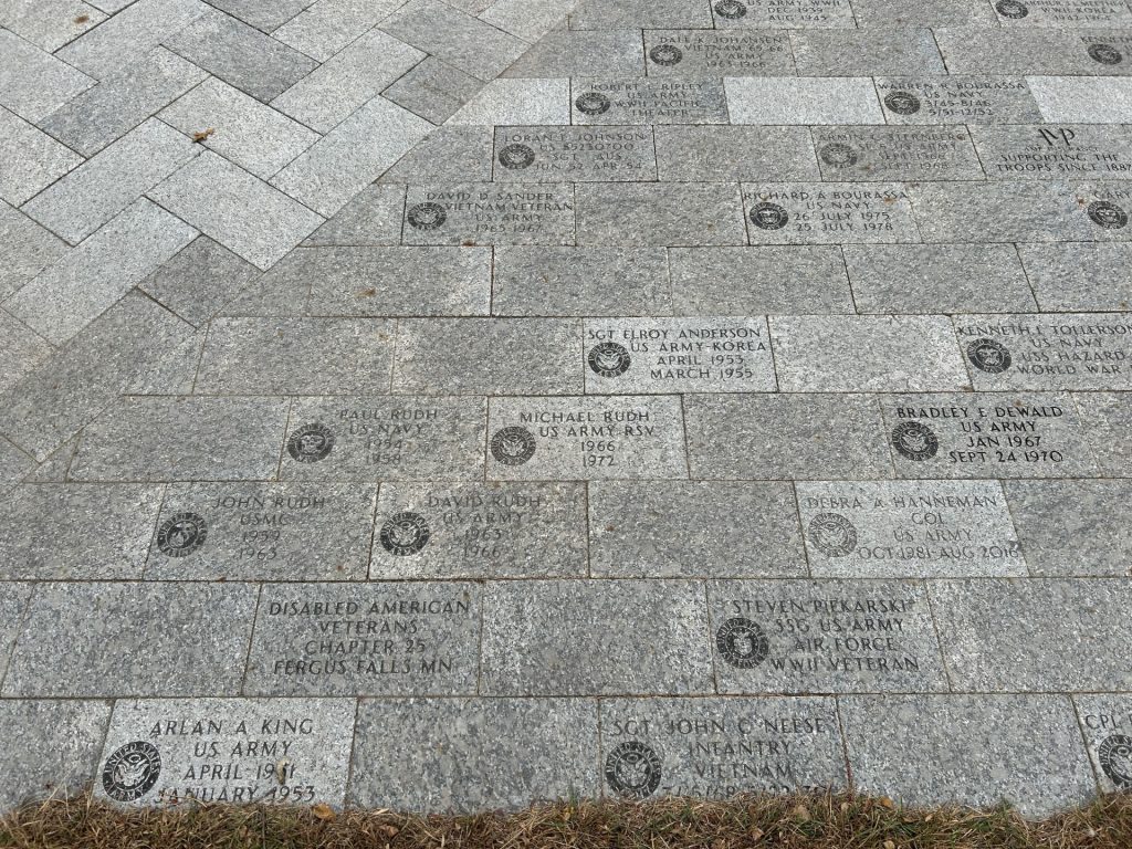 OTTERTAIL COUNTY WAR VETERANS MEMORIAL BRICKS SECTION E