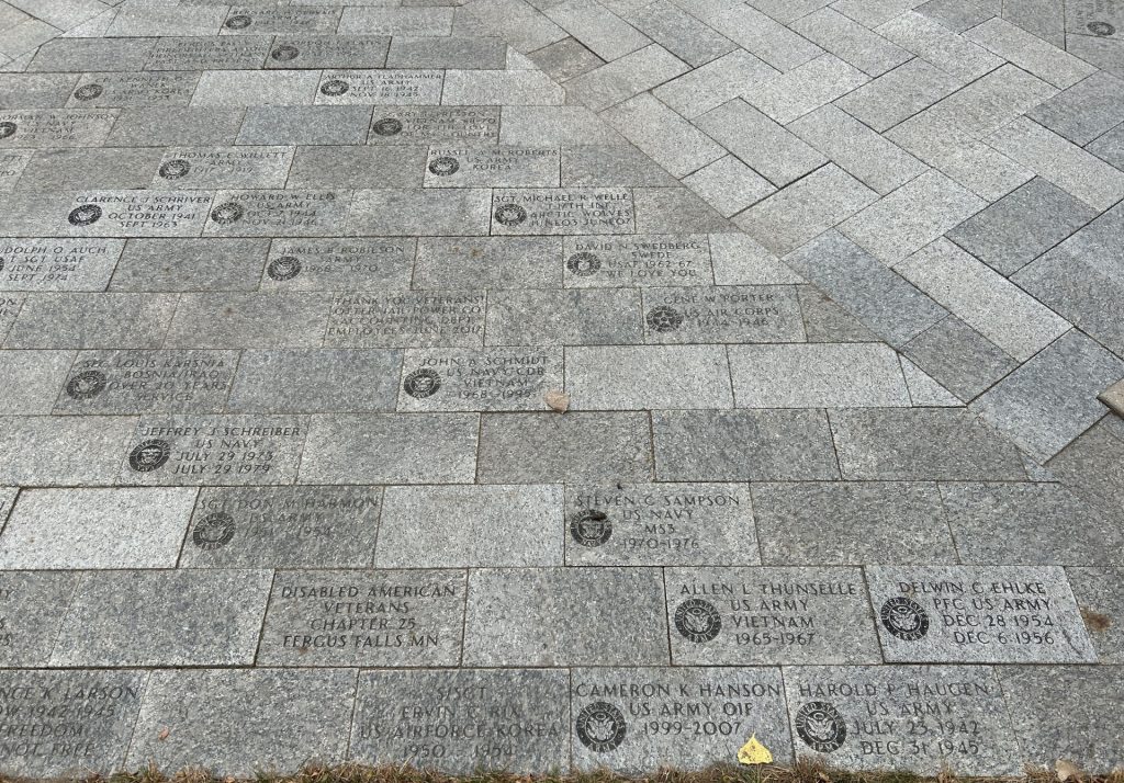 OTTERTAIL COUNTY WAR VETERANS MEMORIAL BRICKS SECTION O