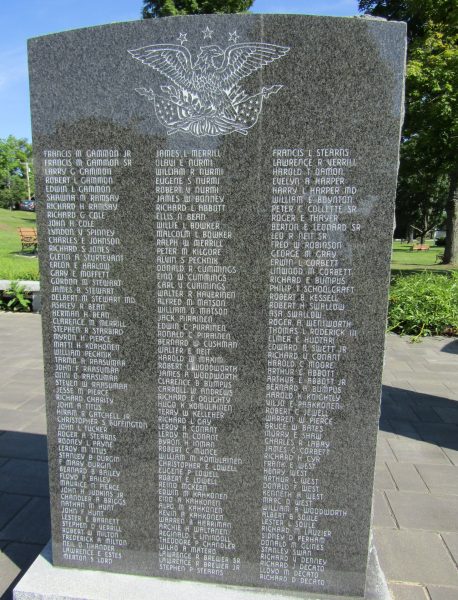 PARIS, MAINE VETERANS MEMORIAL STONE B