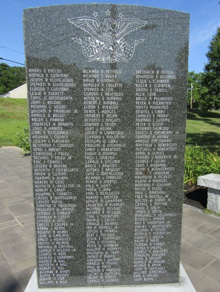 PARIS, MAINE VETERANS MEMORIAL STONE D