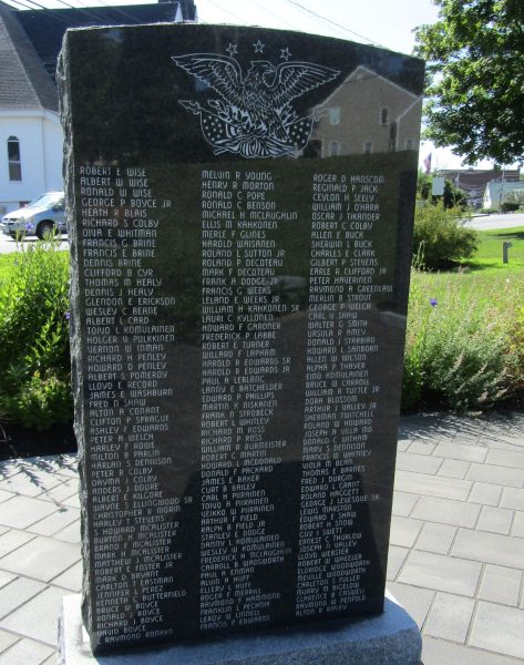 PARIS, MAINE VETERANS MEMORIAL STONE E