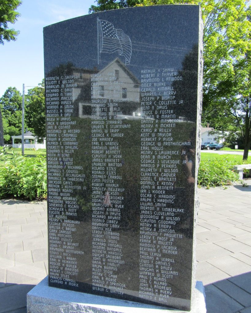 PARIS, MAINE VETERANS MEMORIAL STONE G