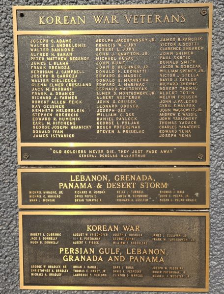 PORT VUE BOROUGH HONOR ROLL WAR MEMORIAL PLAQUE F