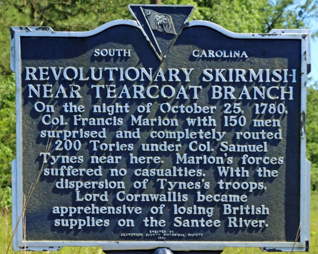REVOLUTIONARY SKIRMISH NEAR TEARCOAT BRANCH MEMORIAL MARKER REPLACEMENT