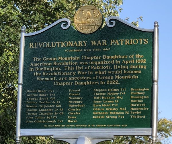REVOLUTIONARY WAR PATRIOTS MEMORIAL MARKER BACK BURLINGTON