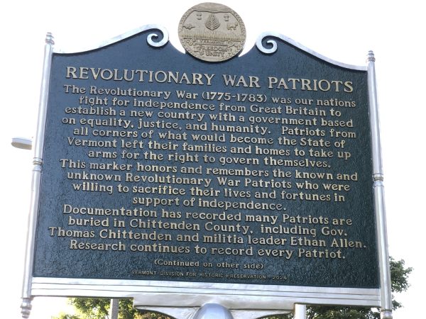 REVOLUTIONARY WAR PATRIOTS MEMORIAL WAR FRONT BURLINGTON