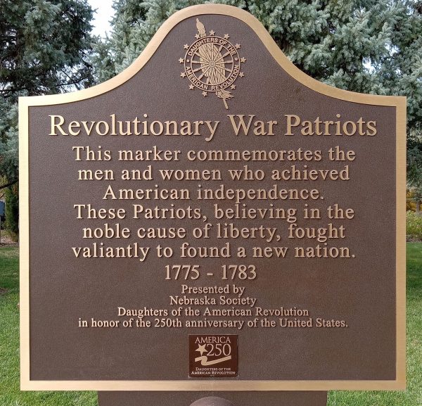 REVOLUTIONARY WAR PATRIOTS MEMORIAL MARKER OMAHA